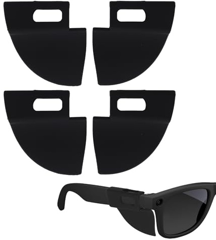 Sinbana 2 Pares de Protectores Laterales para Gafas Inteligentes, Protectores Laterales Silicona a Prueba de Luz Resistentes a Los Arañazos y al Polvo para la Protección Ocular (Negro)