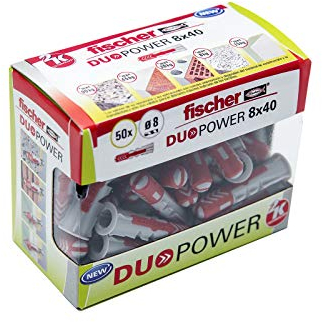 FISCHER Taco DUOPOWER 8x40 DIY 50uds. 536387, Grigio+Rosso