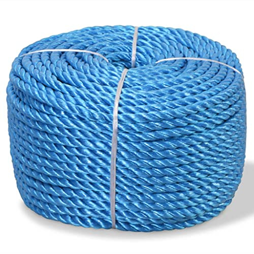 vidaXL Corda Intrecciata in Polipropilene 16 mm Blu Cima Treccia Fune Navale