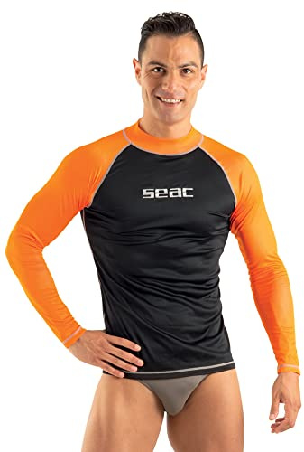 Seac T-Sun Long Man, Camiseta de protección Rash Guard para esnorkel y natación anti UV
