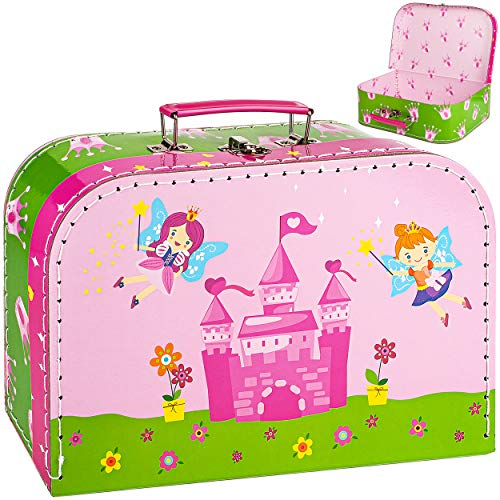 alles-meine.de GmbH Koffer/Kinderkoffer - GROß - Fee & Elfe - Prinzessin - 29 cm - ideal für Spielzeug und als Geldgeschenk - Pappkoffer - Puppenkoffer - Kinder - Pappe Karton ..