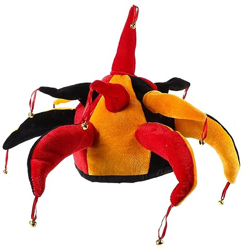 PRETYZOOM Hat Mardi Gras Hat Clown Rainbow Felt with Bells Clown Costume Mardi Gras Party Costume Carnival Party Props Accessories