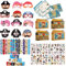 zycBernoi Piraten Party Kindergeburtstag Mitgebsel Piraten Maske Schatzkiste Einladungskarte Schnapparmband Piraten Tattoos Piraten Party Deko Halloween Preise Geschenke für Junge Mädchen