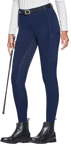 FitsT4 Sports Leggings d'équitation d'hiver pour Femmes Pantalon d'équitation en Polaire Pantalon d'équitation à Fond intégral en Silicone