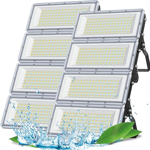 TASINUO Focos LED Exterior 400W 2 Piezas, 40000LM Luces LED Exterior, 7000K Blanco Frío Potente Proyector LED, IP67 Impermeable Luz Exterior, Lampara LED para Jardin Garaje Fábrica Almacén Gimnasios