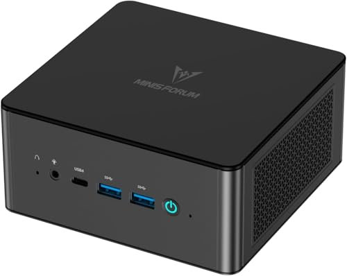 MINIS FORUM UM890 Pro Mini PC, AMD Ryzen 9 8945HS Prozessor, 8 Kerne/16 Threads bis zu 5,2 GHz, AMD Radeon 780M Grafikkarte, Barebone Version ohne RAM/SSD/OS, HDMI/DP/USB4 × 2, RJ45 2,5 G × 2/Oculink