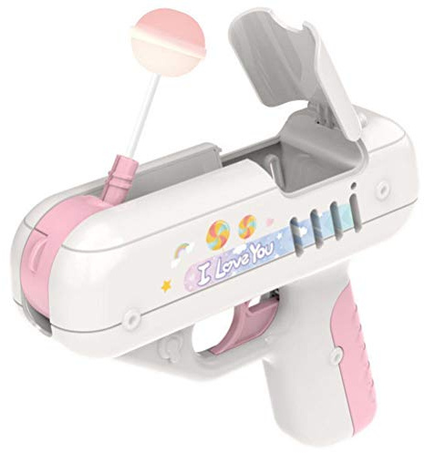 Lollipop förvaringspistol, överraskning klubba startleksak, leksakspistol godis, klubbpistol söta leksaker, leksakspistol förvaring nappar, godis barn (rosa)