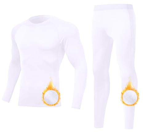 Towintec Termiska underkläder herr, fleecefodrad baslager-set termisk topp och botten varm kompression kostym leggings vinter termiska byxor skjortor skidåkning longJohns för män kallt väder löpning