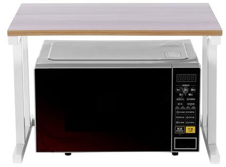 TOPINCN Support Extensible pour Four à Ondes, étagère Réglable en Acier au Carbone à Double Couche, Support pour Grille-Pain, Support Robuste, Organisateur de Comptoir de Cuisine