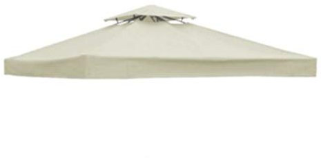 Auvent de rechange imperméable à double niveau 3 x 3 m avec revêtement 300D crypté pour terrasse, pavillon, pare-soleil, couverture blanche