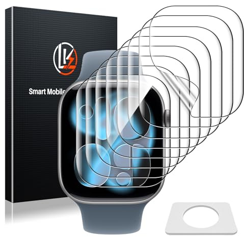 LK 8 Films Protection D'Écran Pour Apple Watch Series 11 46mm HD Transparent Tpu Flexible, Anti-Poussière, Sans Bulles, Capacité D'Auto-Guérison, Couverture Complète Pour iwatch 46mm