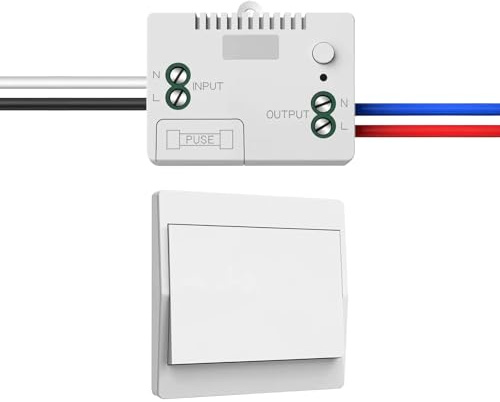 Set di interruttori della luce radio da 230 V, interruttore radio autoalimentazione, senza batteria, interruttore da parete impermeabile senza fili, con ricevitore, portata fino a 200 m, facile da