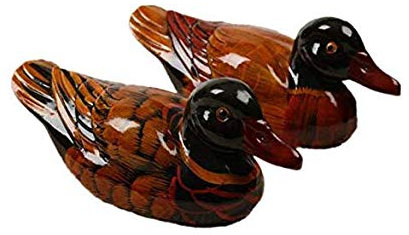 Par de patos mandarines de Feng Shui de color marrón, símbolo de amor y fidelidad con suerte libre
