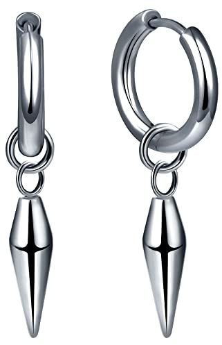 feilok Boucles d'oreilles pour hommes goujons en acier inoxydable anneaux cartilagineux barbillons bouchons d'oreilles pour femmes