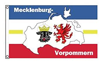 Stormflag Flagge Mecklenburg Vorpommern Karte 90x150cm Polyester Pongee 90g mit Ösen mit Doppelnadel genäht.