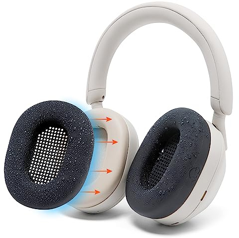 WC SweatZ XM5 - Copri-auricolari brevettati anti-sudore per Sony WH1000XM5 di Wicked Cushions | Protezione completa dei padiglioni auricolari a 360° | Anti-sudore e facilmente lavabili | Black