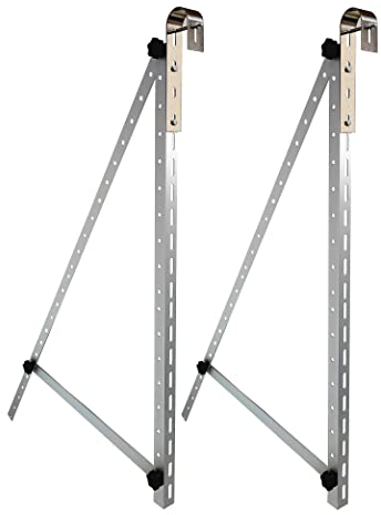 Trango ST-0005R - Solarmodul Alu-Halterung - für runde Balkongeländer - Balkonkraftwerk - Inkl. 2x Edelstahl-Haken - Universalhalterung bis 114cm Panel Breite - Winkel verstellbar