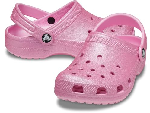 Crocs Kids Clogs, Classic Glitter Clog T, Pink Tweed Glitter,6 UK Child