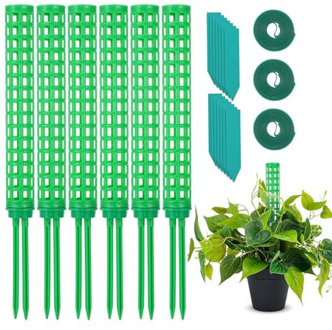 Jasfyee Aide à l'escalade pour Plantes d'intérieur, Aide à l'escalade Monstera avec languettes et Attaches au Sol, bâton de Mousse empilable, Aide à l'escalade Monstera bâton de Mousse pour Monstera