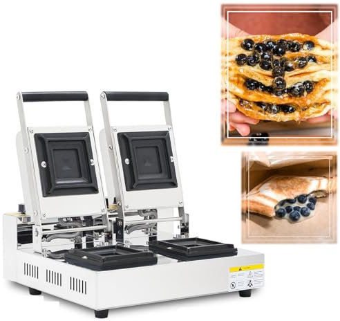 Pressa Perpaninigelatocommerciale a Doppia Testa,macchina Per Hamburger Elettrica Per Panini Con Gelato Con Rivestimentoantiaderente,temperaturaregolabile Da Sola 50-250°C E 10-15S Percompletare