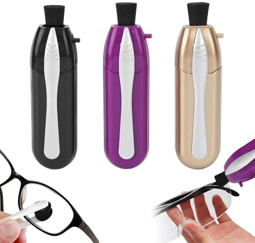 DEFIYEAR 3 Pieces Peeps Glasses Cleaner, Portable Microfiber Spectacle Cleaner Set, Mini Lens Cleaner Tool Plastic, Lens Cleaner Accessories for Glasses Sunglasses Spectacles, Eyeglasses Cleaner