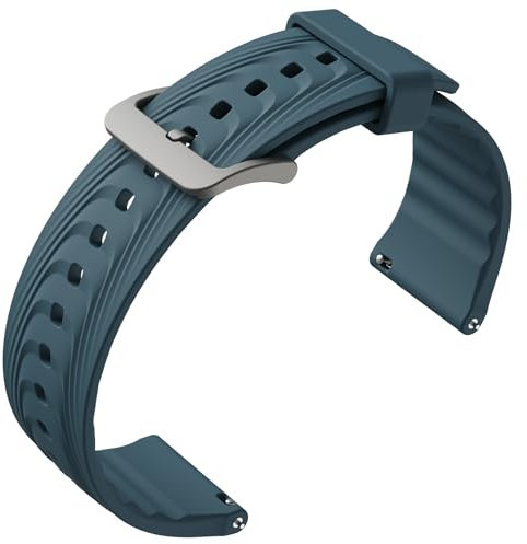 Ticwatch Smartwatch Cinturino di Ricambio 24mm Larghezza Go Wild Fluororubber Orologio Cinturino a Sgancio Rapido per Pro 5/Enduro/Atlas, Twilight Blue