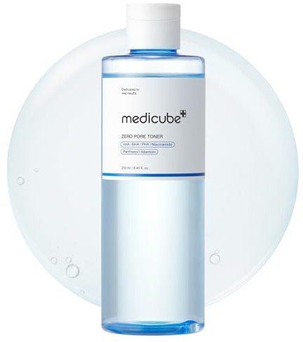 Medicube Zero Pore Toner I – Exfolierender & feuchtigkeitsspendender Toner mit AHA, BHA, PHA, Niacinamid & Panthenol – Für Porenpflege, Hauttextur & Feuchtigkeitsbalance