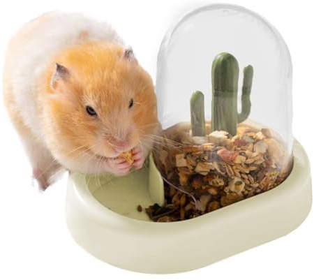 Distributeur Automatique de Nourriture pour Hamsters, Distributeur Nourriture pour Hamster, Mangeoire Automatique pour Hamster pour Nourrir Hamsters, Hérissons et Autres Petits Animaux(Jaune)