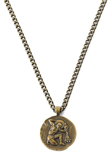 Lucleon by Trendhim - Collana con segno zodiacale dell'Acquario, per uomo, in acciaio inox dorato, con ciondolo con segno zodiacale, superficie lucida, design danese, 70, Metallo non prezioso, Nessuna