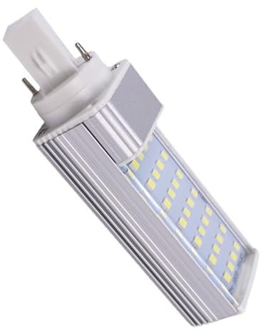 JCKJWL 2 pezzi dimmerabili LED luce orizzontale G24 2 pin 4 pin 5 W 12 V LED lampadina di mais con copertura 3000-6000 K Illuminazione di grandi aree(Natural White,G24 4)