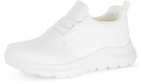 Amazon Essentials Sneakers Cross Trainer da Donna, Leggere, in Maglia, Bianche, 40