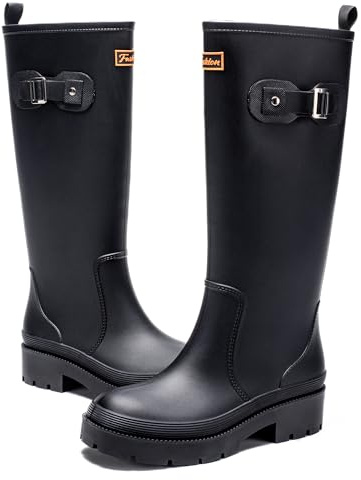 AONETIGER Botas de Agua Altas Mujer Impermeables Zapatos Lluvia Gr.35-41EU | Antideslizante Botas de Goma | Moda Chelsea Wellington Botines | Ideales para Jardinería, Paseos y Actividades al Aire Libre