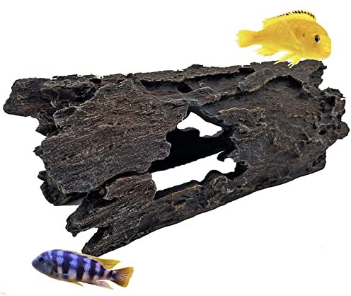 Mascot Pets Large 35cm Log Drift Wood Cave Hide Hole Artificial Polyresin Aquarium Ornament Aquatic Model Decoration Fish Tank Marine Decor Ornaments