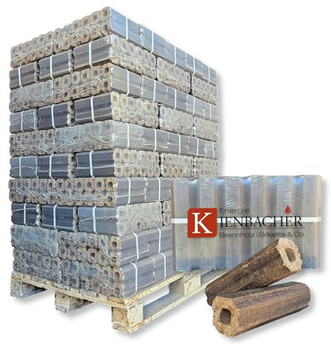 500kg Palette PiniKay Hartholzbriketts aus Reiner Buche- und Eiche Brenn Kamin Ofen Heiz Holz Gluthalter Gluthalter Premium Holzbriketts | Energie Kienbacher