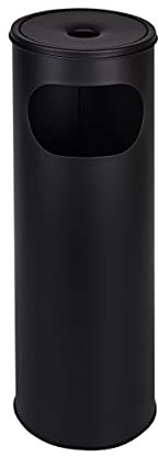 CAMPALO 2-in-1 Standaschenbecher und Mülleimer für draußen, Abmessungen 58 CM x 20 CM, Schwarz.