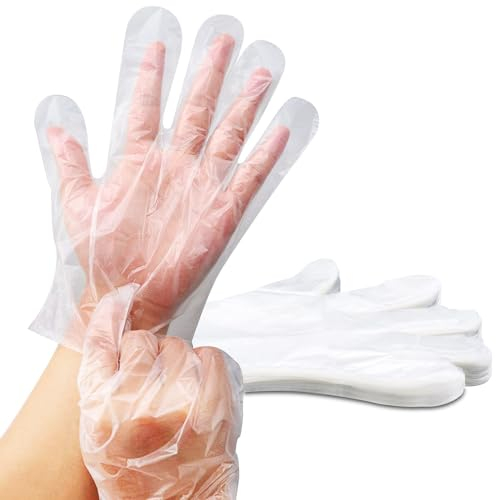 Ichigo Ichie Lot de 100 gants jetables en plastique transparent en polyéthylène idéal pour la cuisine, le nettoyage, l'artisanat et la manutention des aliments Taille universelle