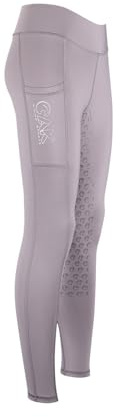 AK Riding Sports AK Oreo AKRS-6052-01 - Calzamaglie/leggings/pantaloni da equitazione traspiranti a vita alta con presa in silicone, Grigio acciaio, XXS