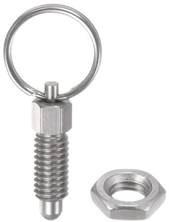 QUARKZMAN Pasador de Resorte con Anillo de Tracción Tamaño de Rosca 1/4-20 Longitud de Rosca 0.47 Cabeza Redonda Acero Inoxidable Pasador de Índice Retráctil sin Bloqueo