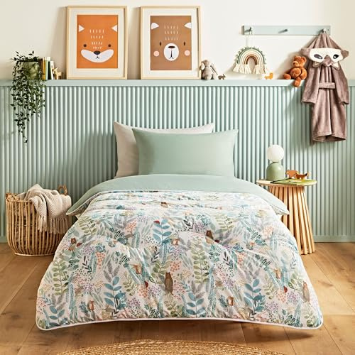 Night Lark Children's Coverless Duvet and Pillowcase Set – Coverless Duvet Double 10.5 Tog with Advanced Smartfil® Fibre, Machine Washable, Hypoallergenic – Into the Woods, Double Bed Size