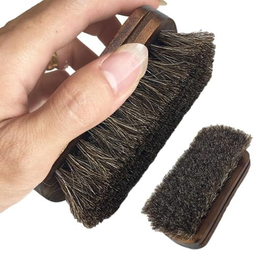 Cepillo para Zapatos - 2 cepillos para Zapatos para Limpieza, Kit de cepillos para pulir Zapatos de Crin - Diseño práctico Plumero pequeño para Botas, Zapatos y Otros cuidados de Cuero