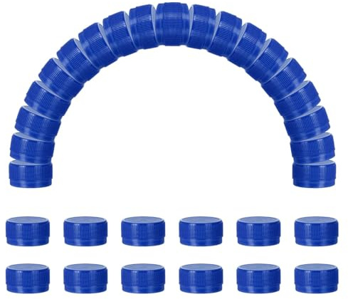 sourcing map 50pcs Plastic Bottle Caps Bottle Screw Lid Top Bright Blue | 30mm Water Bottles Top Cap,for DIY Development,Imagination Intelligence Craft Scrapbook Creative Gifts