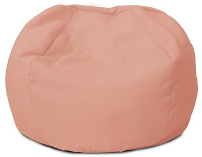 rucomfy Beanbags Small Kids Indoor/Outdoor Bean Bag. Children's Outside Garden Chair. Pre-Filled Water Resistant & Durable. 50cm x 65cm (Dusky Pink, With Footstool)