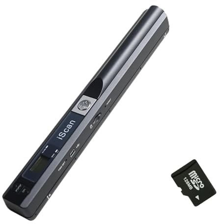 IScan Bärbar Ny Kreativ Handhållen Mobil Dokumentbild A4 Handskanner 900 DPI USB2.0 Skanner Stöder JPG/PDF-format(Scanner and SD card)