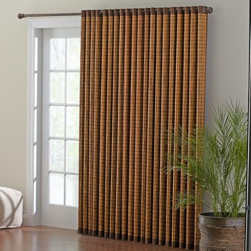 BrylaneHome Grommet Panel Window Curtain - 42W 84L, Honey Oak Brown