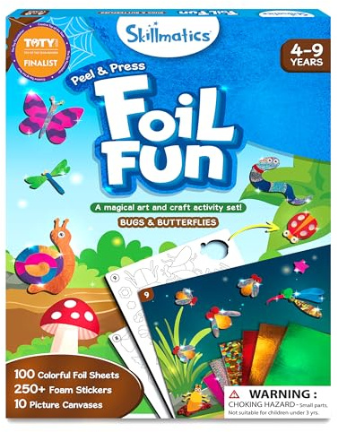 Skillmatics Foil Fun - Bugs & Butterflies, No Mess Art for Kids, Craft Kits & Supplies, DIY Creative Activity, Travel Toys, Gifts for Boys & Girls Ages 4, 5, 6, 7, 8, 9