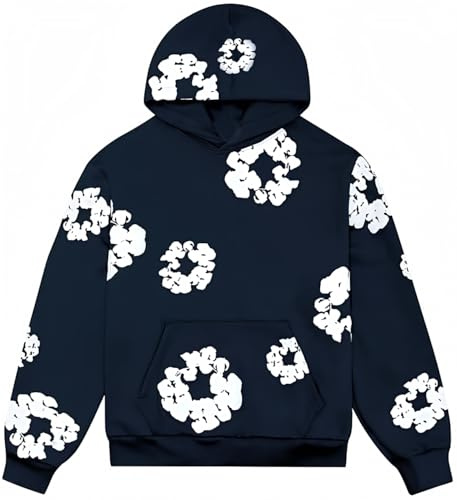 Sudiup Y2K Hoodie Women's and Men's Aesthetic Hoodie Casual Retro Large Pullover Harajuku jacket, Black Hoodie, Large