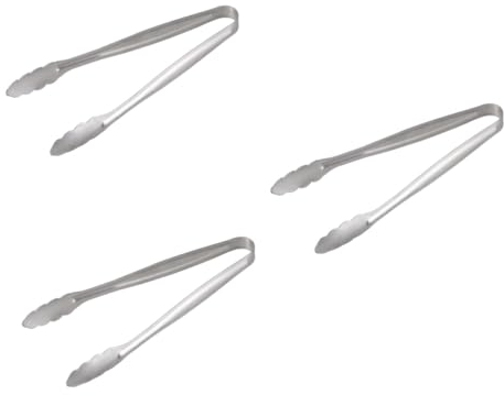 Garneck 12 Pièces pince à nourriture pinces pour barbecue pince de cuisson pince à barbecue Ciseaux pince à glaçons pinces alimentaires en acier inoxydable miniature buffet seau à glace