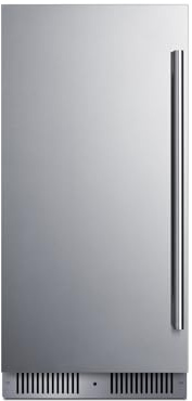 Summit 15” Refrigerator, 1.8 cu.ft. Capacity, Built-in Refrigerator Undercounter, Shallow 18” Depth, Stainless Steel- SDHR1534LHD (Left Handed Door Swing)