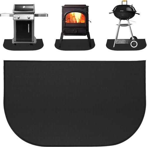 Hearth Rugs for Fireplaces Fire Resistant, 102x50CM Fireproof Fireplace Mat, Hearth Pad Protection Mat, Outdoor Flame-Resistant Pad Fiberglass Rug for Protect Floors Carpets from Sparks Embers