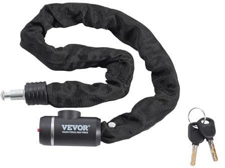 VEVOR Bike Chain Lock, 2.79 Ft Combination Bicycle Chain Lock with 2 Keys, Heavy Duty Anti-Theft High Security Bike Locks, Perfect for Bike, Motorcycle, Scooter, Bicycle, Door, Fence or Gate, 8mm
